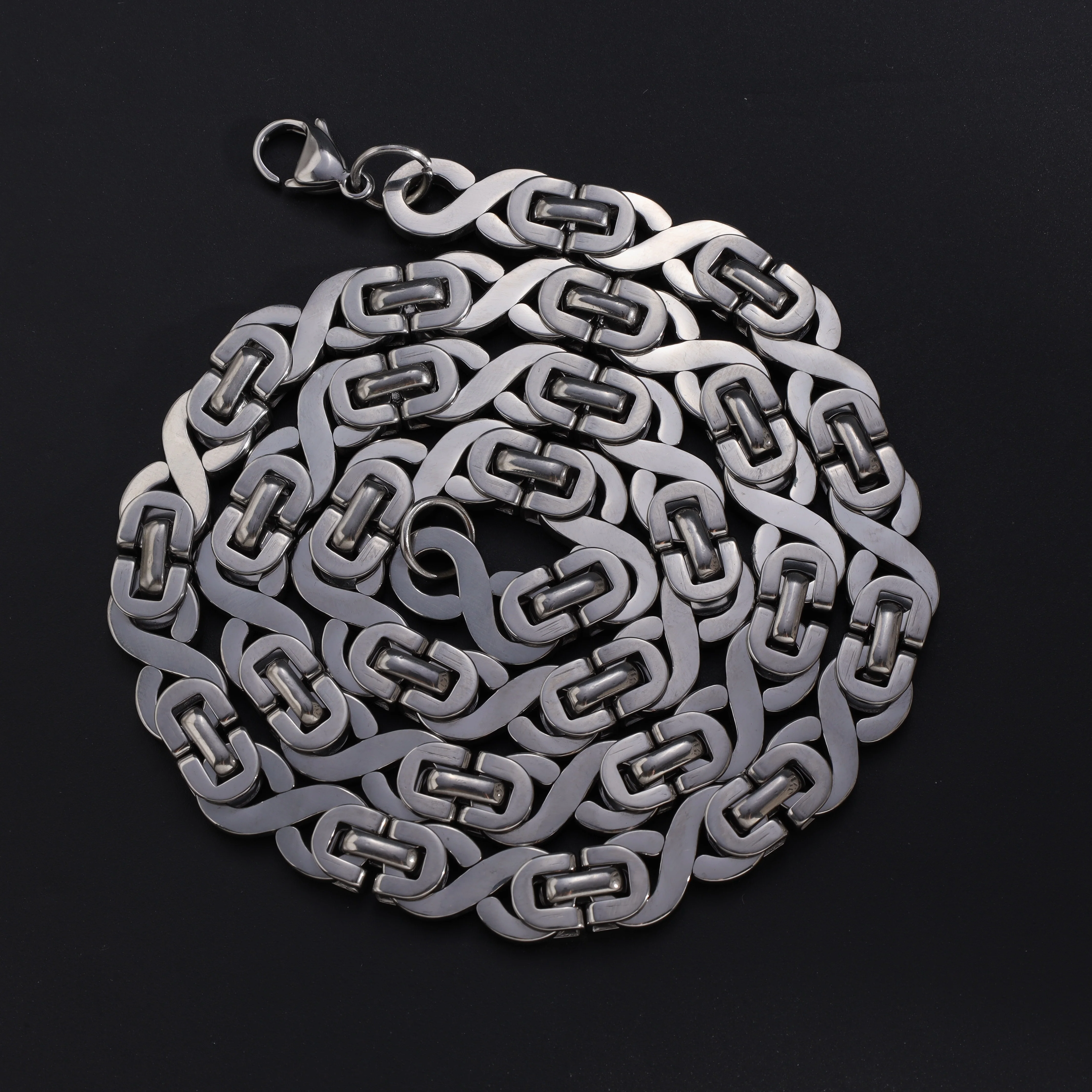 10mm Etrusker Infinity Kette flache Königskette 60cm aus Edelstahl - Image 3