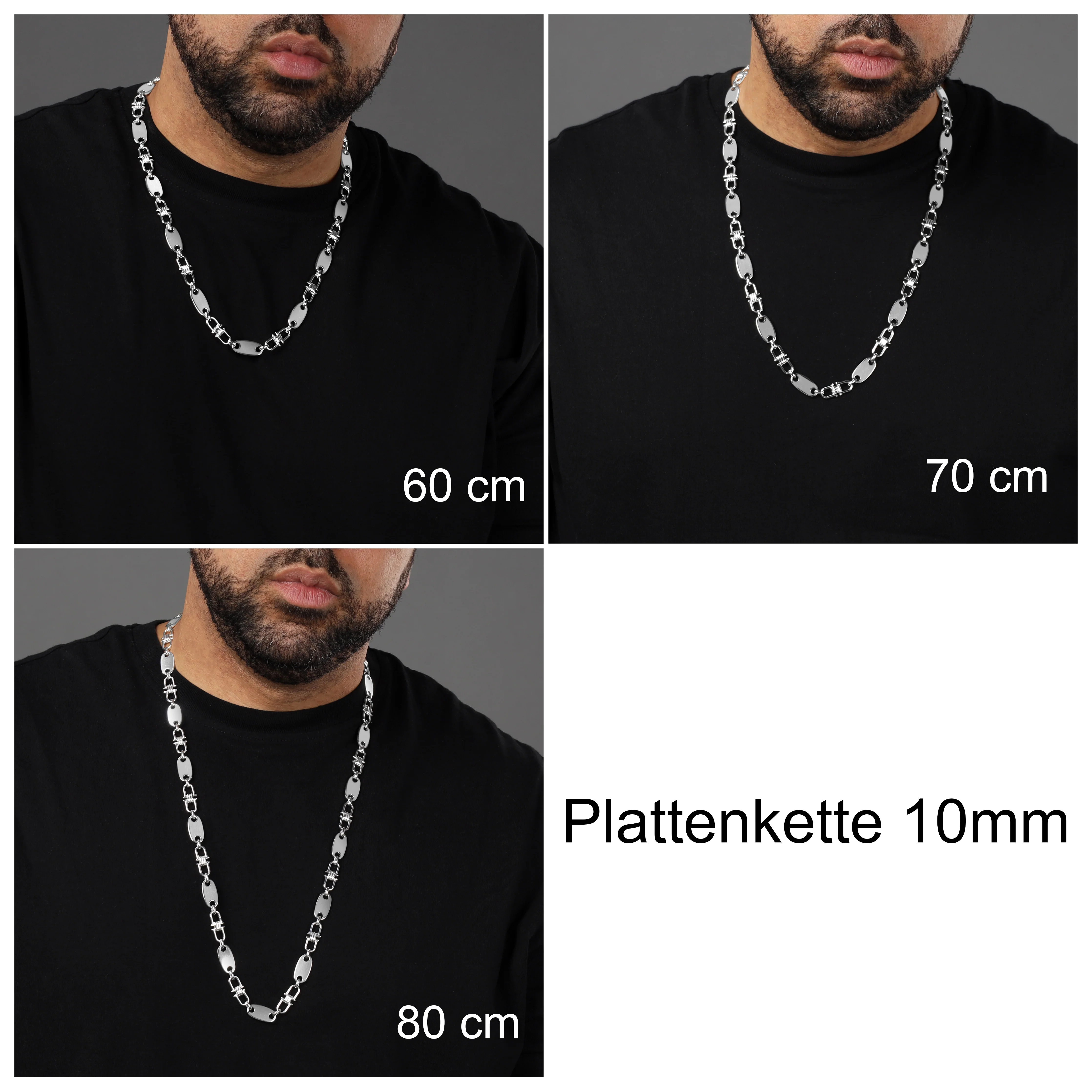10mm Plattenkette bewegliche Steigbügelkette - 925 Silber - Image 7