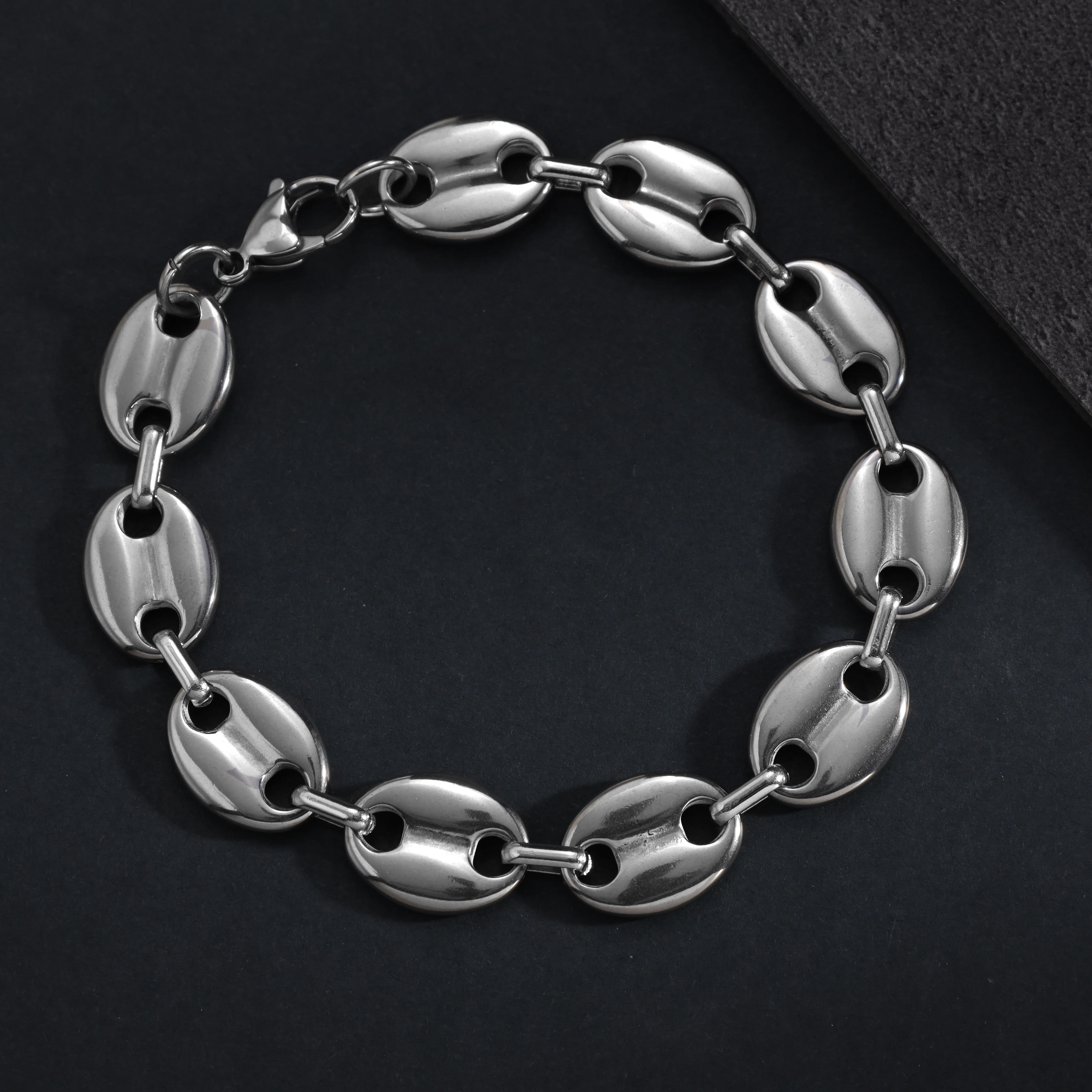 12mm Bohnenkette Armband aus Edelstahl - Image 2