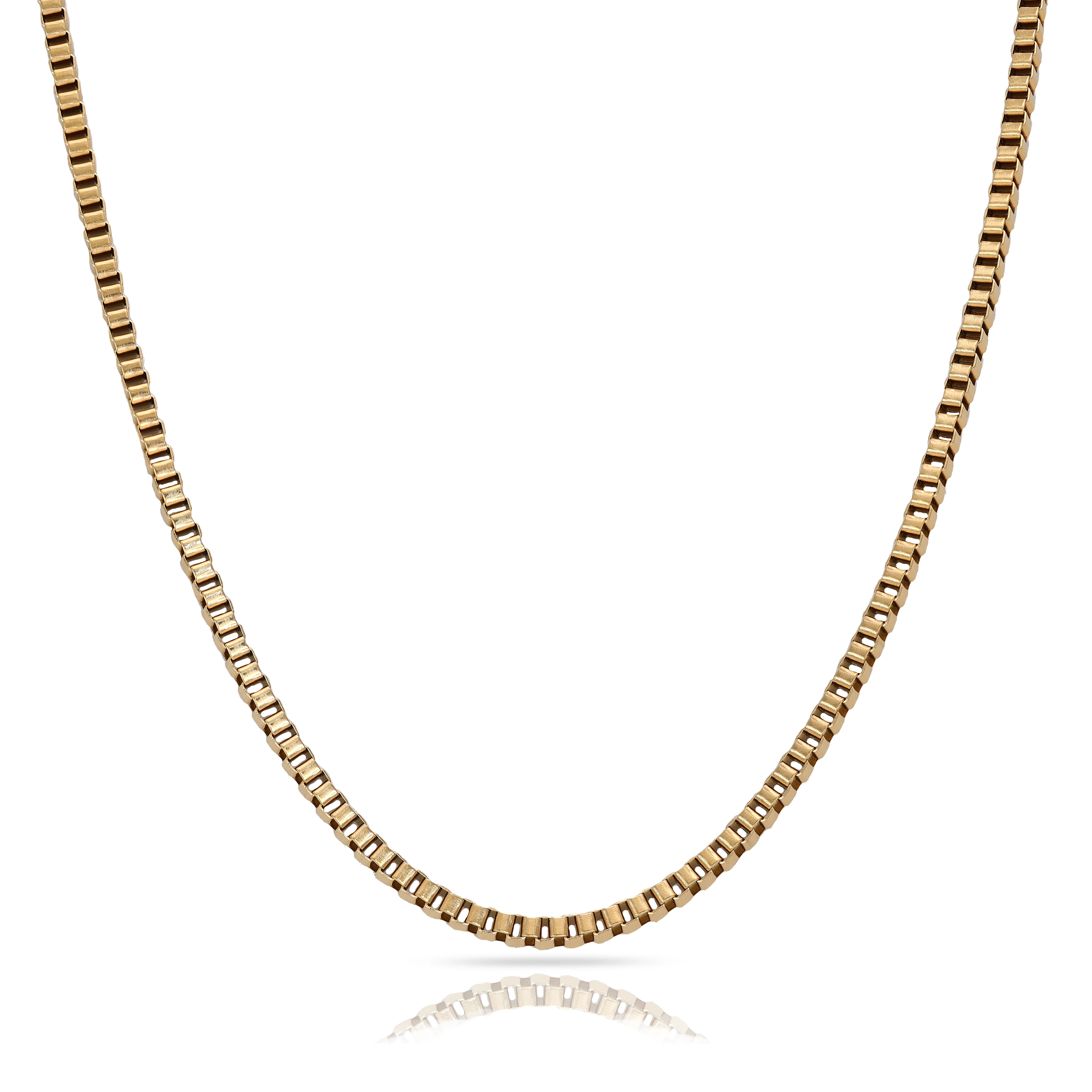 3mm Box Chain Kette aus Edelstahl - vergoldet