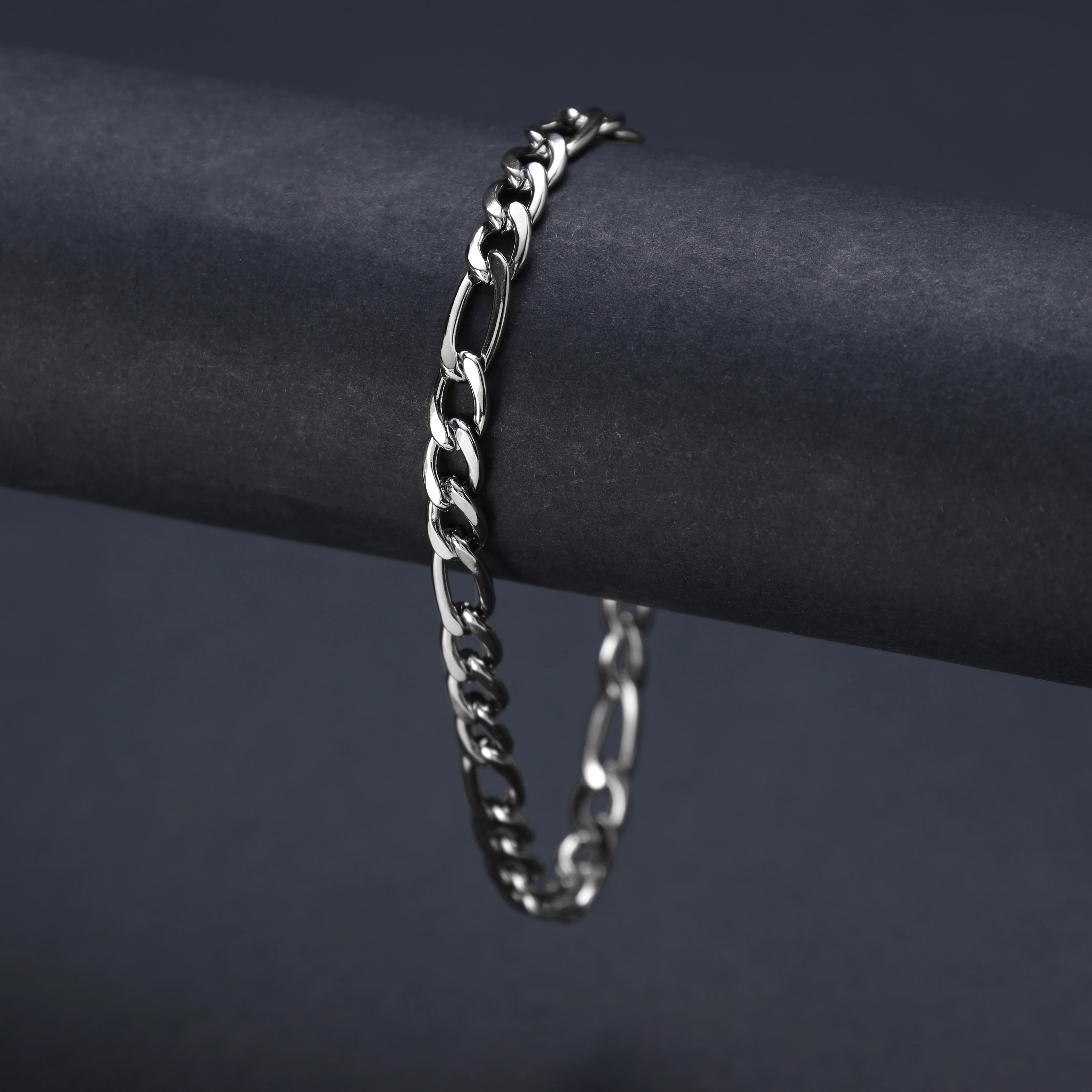 6mm Figarokette 22cm Armband aus Edelstahl - Image 3