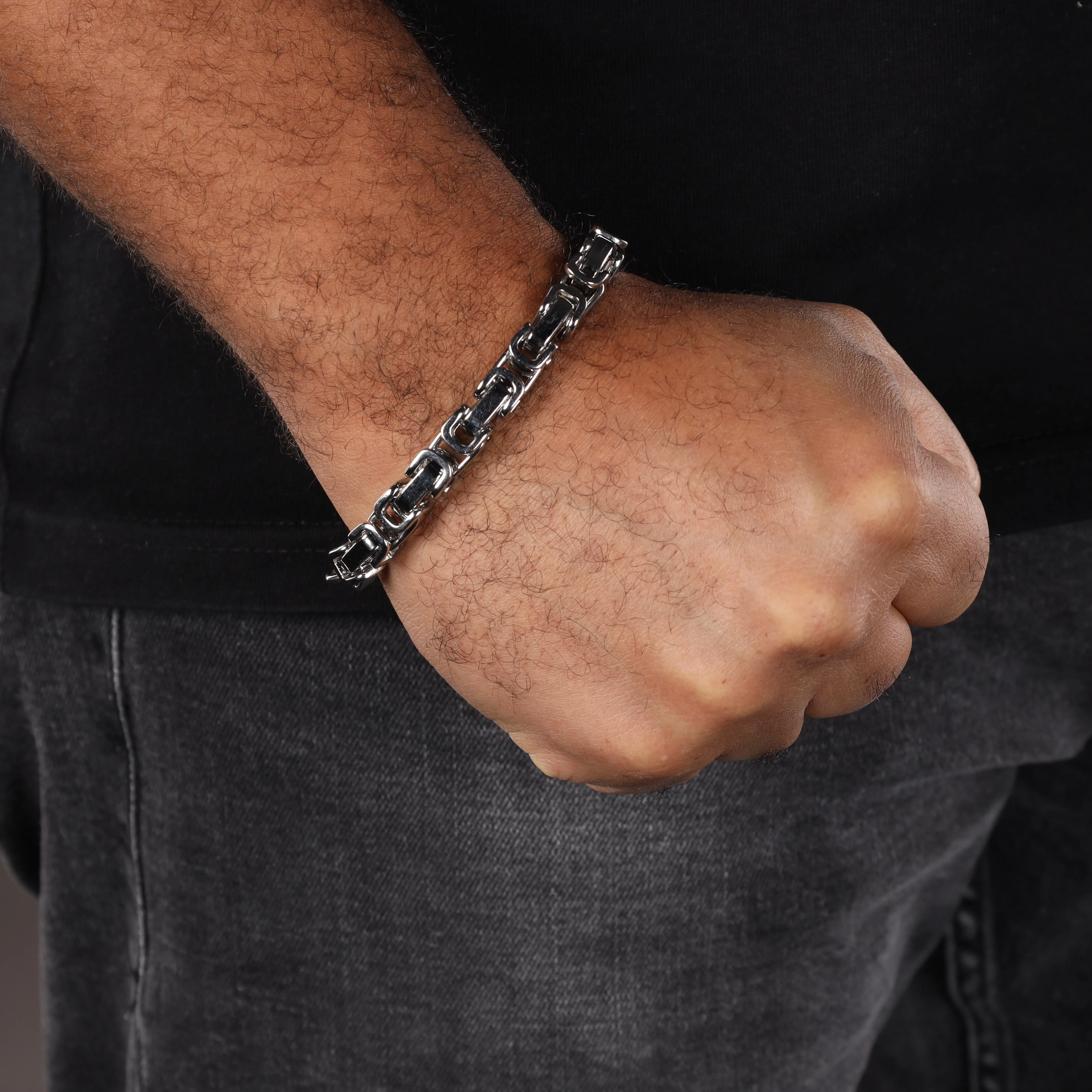 8mm Königskette Armband 22cm aus Edelstahl - Image 3