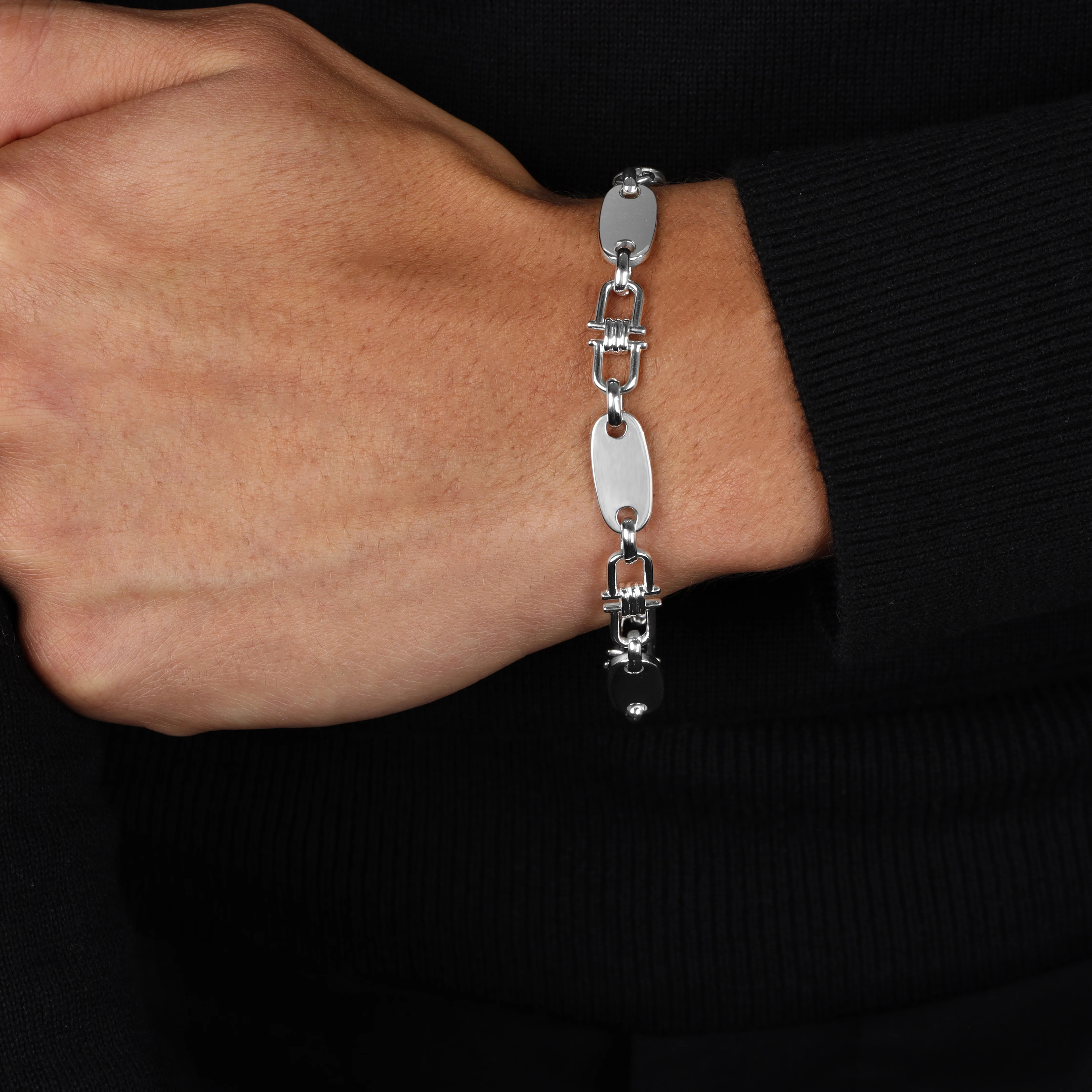 8mm Plattenkette Armband aus 925 Silber - Image 5