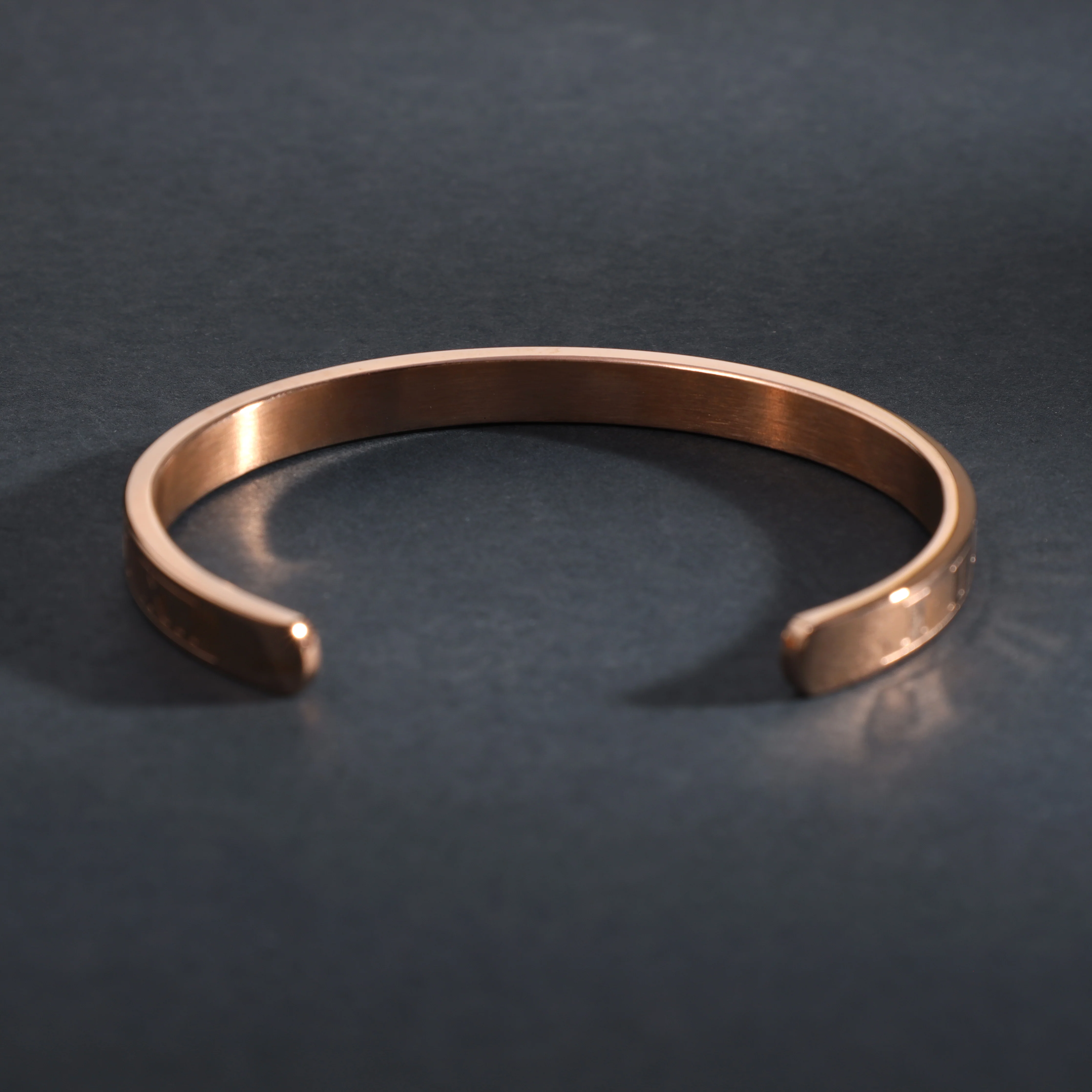 Armreif Armband Römische Ziffern 4mm breit aus Edelstahl Rosegold vergoldet - Image 3