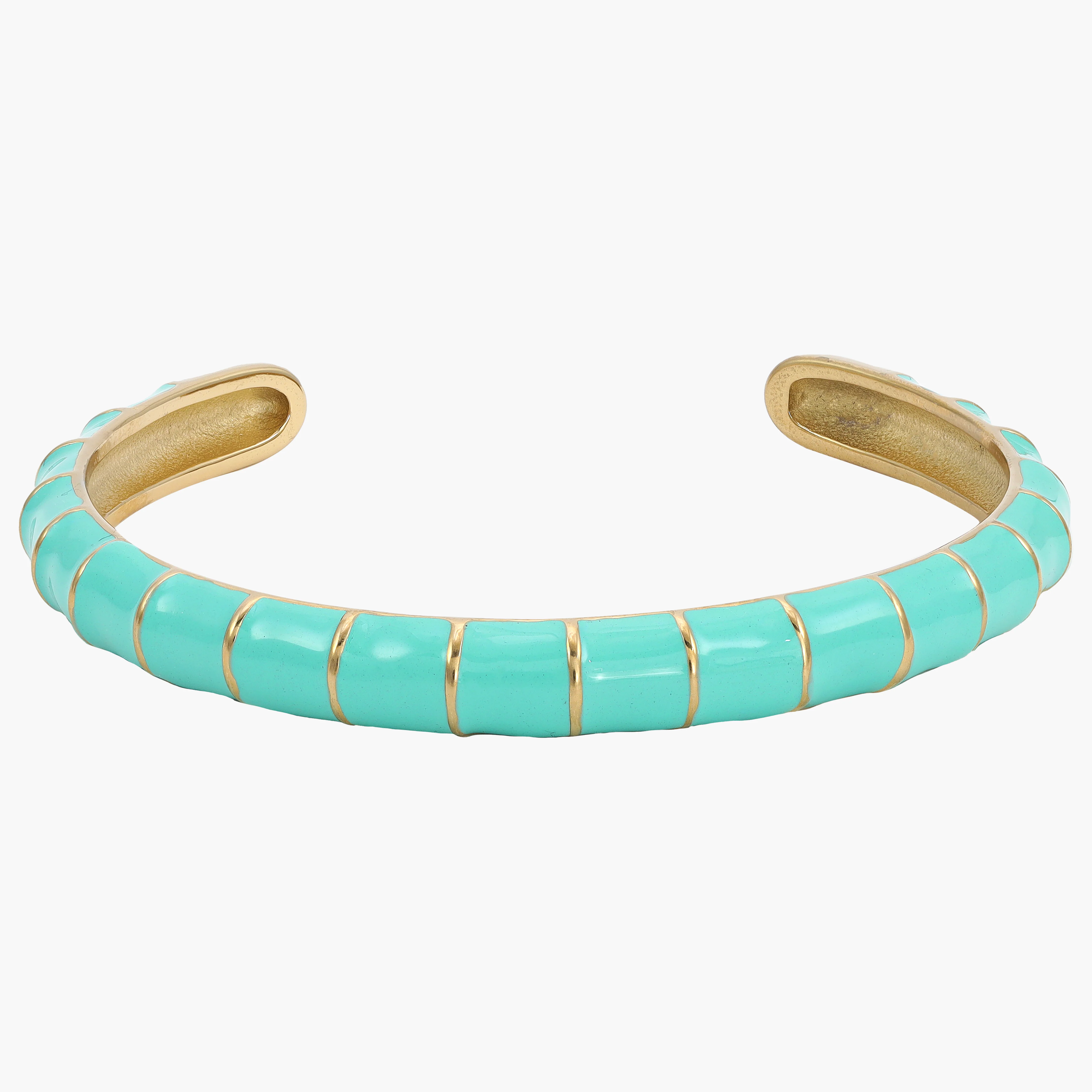 Armreifen Armband Türkis aus Edelstahl - Vergoldet