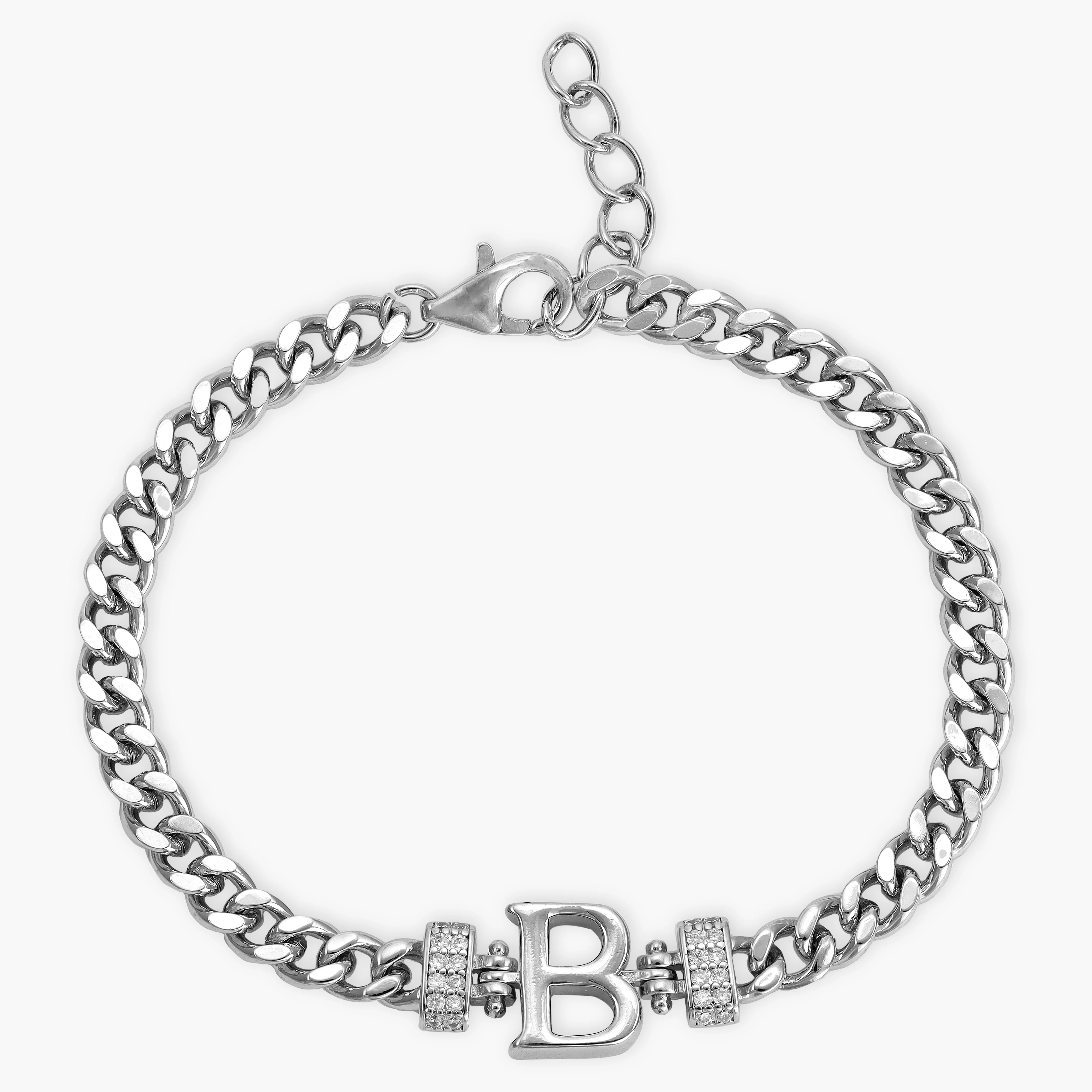 Damen Panzerkette Armband mit Buchstaben A-Z - Image 5