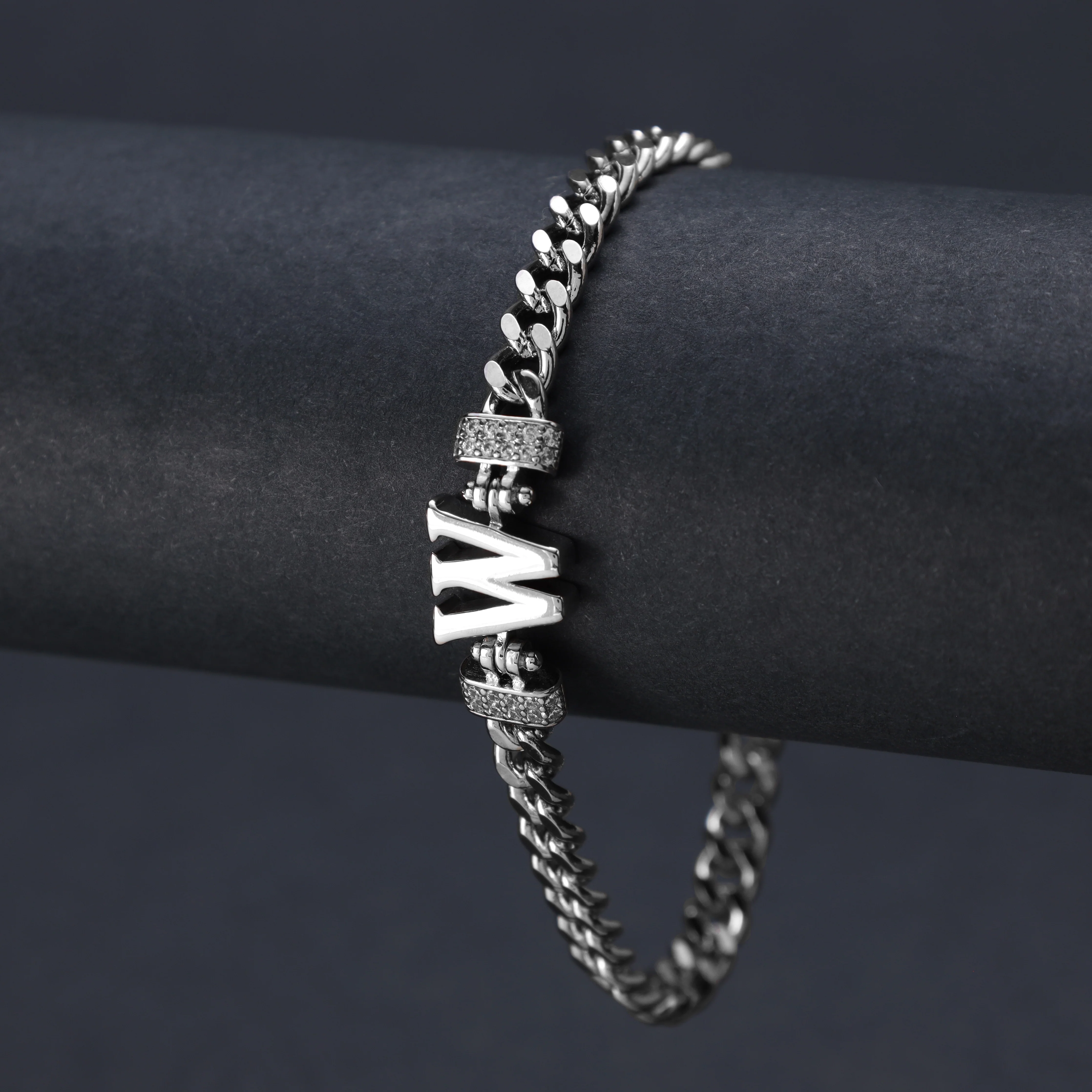 Damen Panzerkette Armband mit Buchstaben A-Z - Image 67