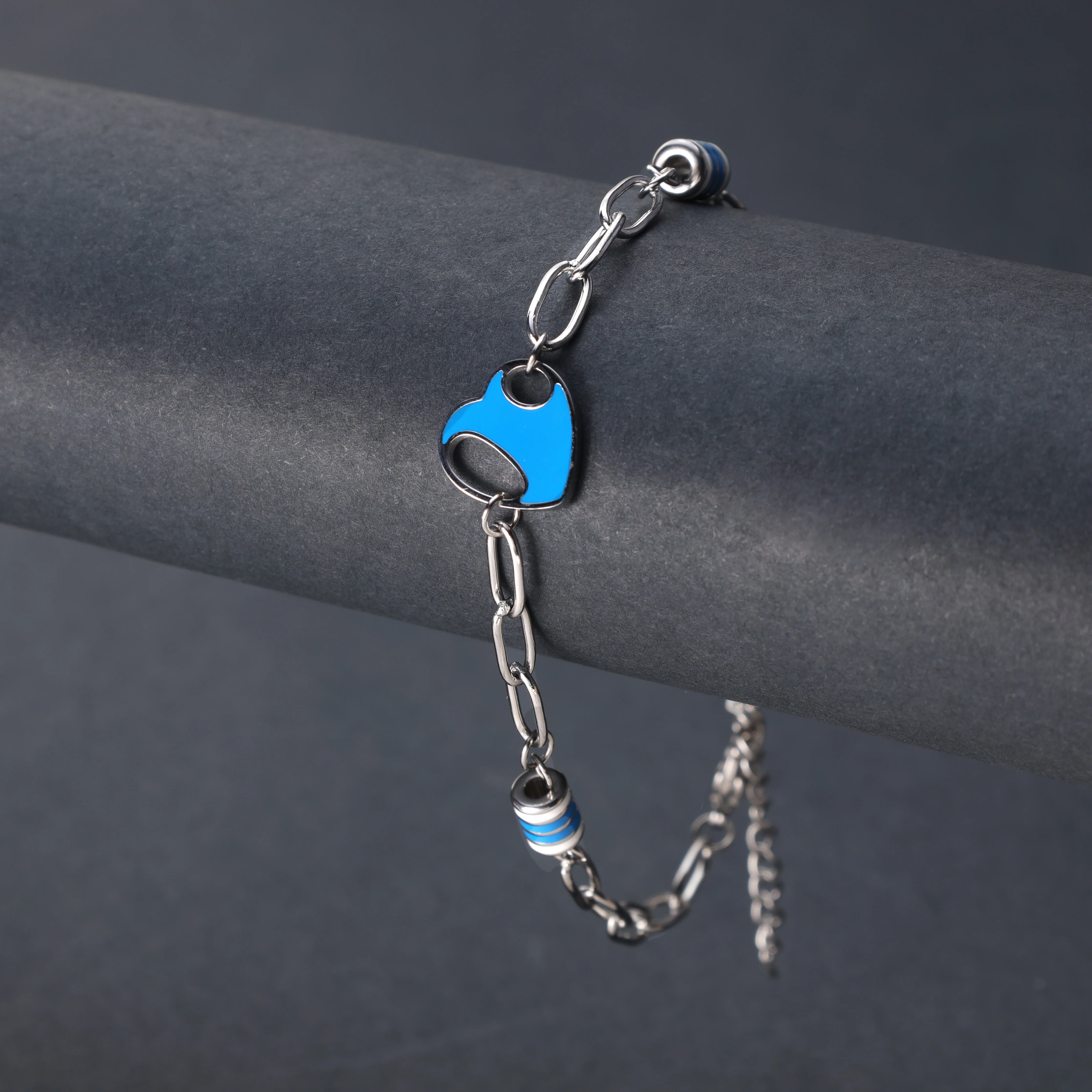 Damen Paperclip Armband mit Herz Motiv aus Edelstahl - Image 3