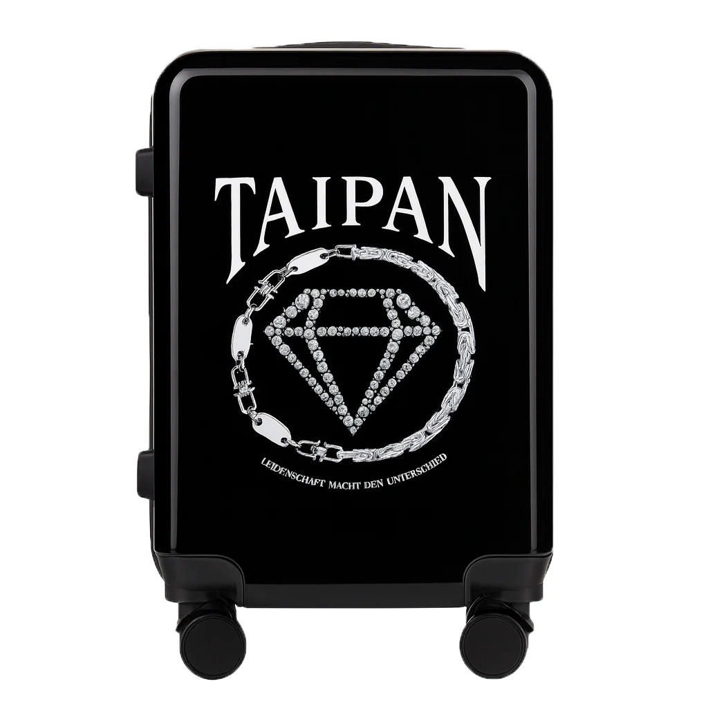 Handgepäck Koffer Trolley in schwarz mit Taipan Ketten Design