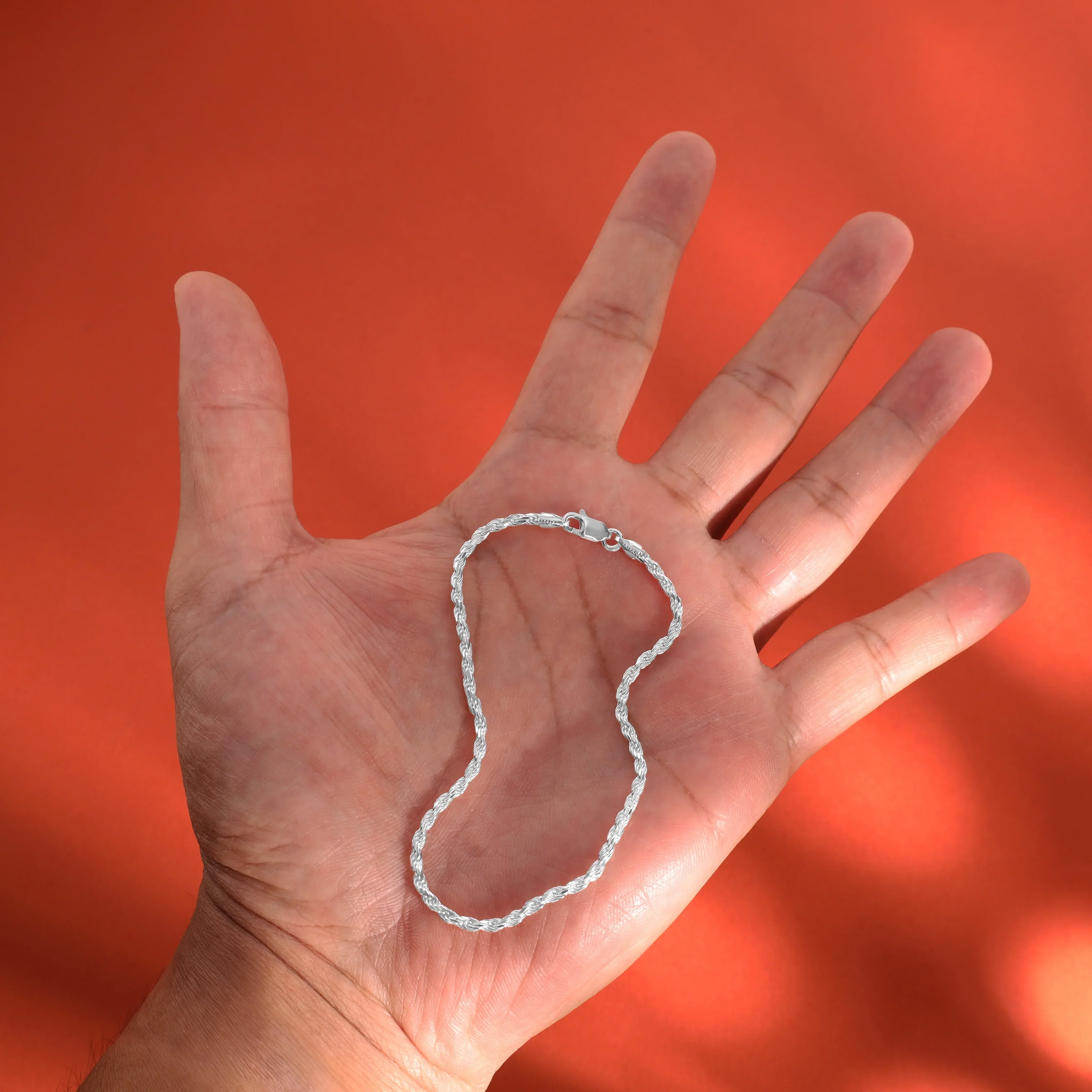 Kordelkette Armband Rope Chain aus 925 Silber in 2,3mm diamantiert - Image 10