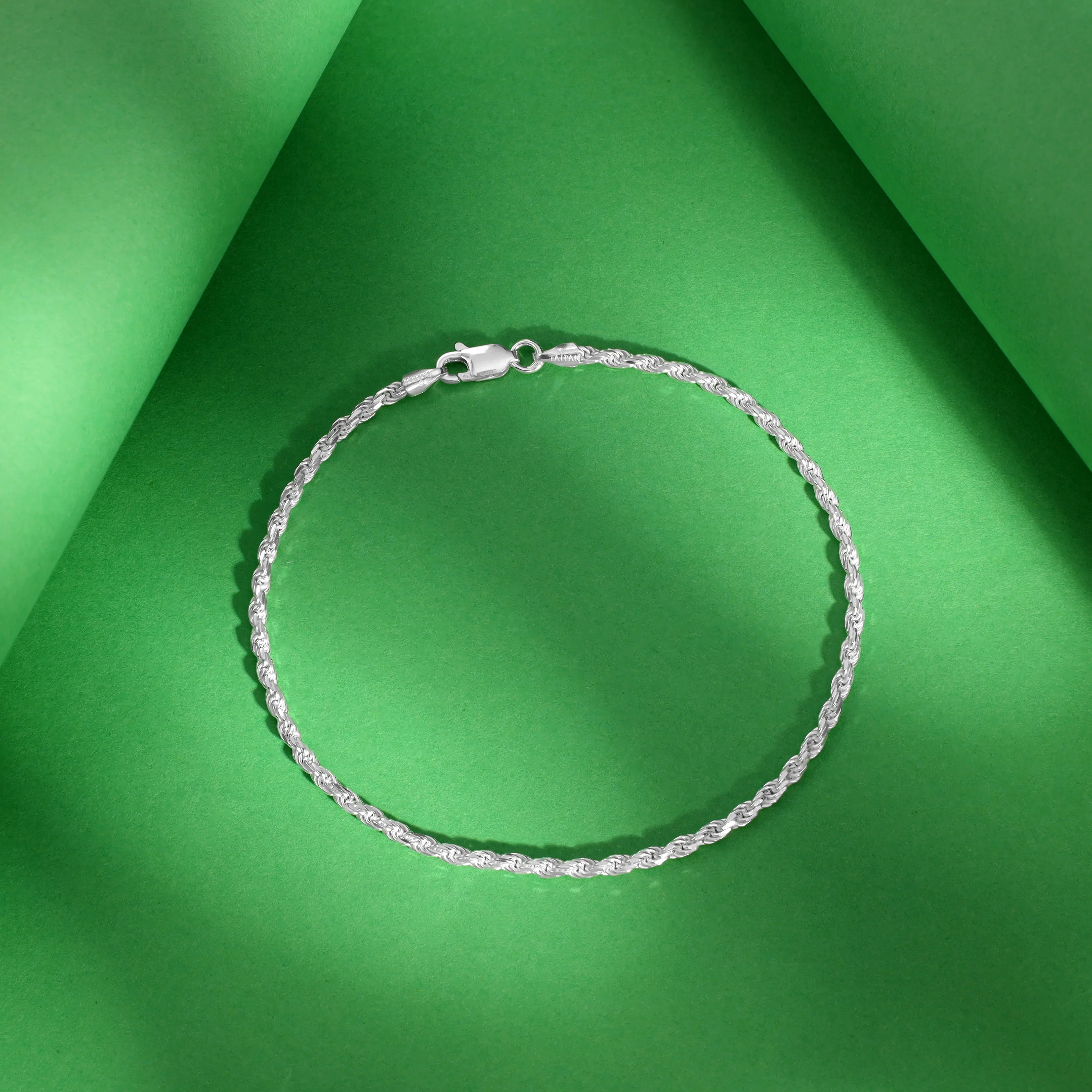 Kordelkette Armband Rope Chain aus 925 Silber in 2,3mm diamantiert - Image 8