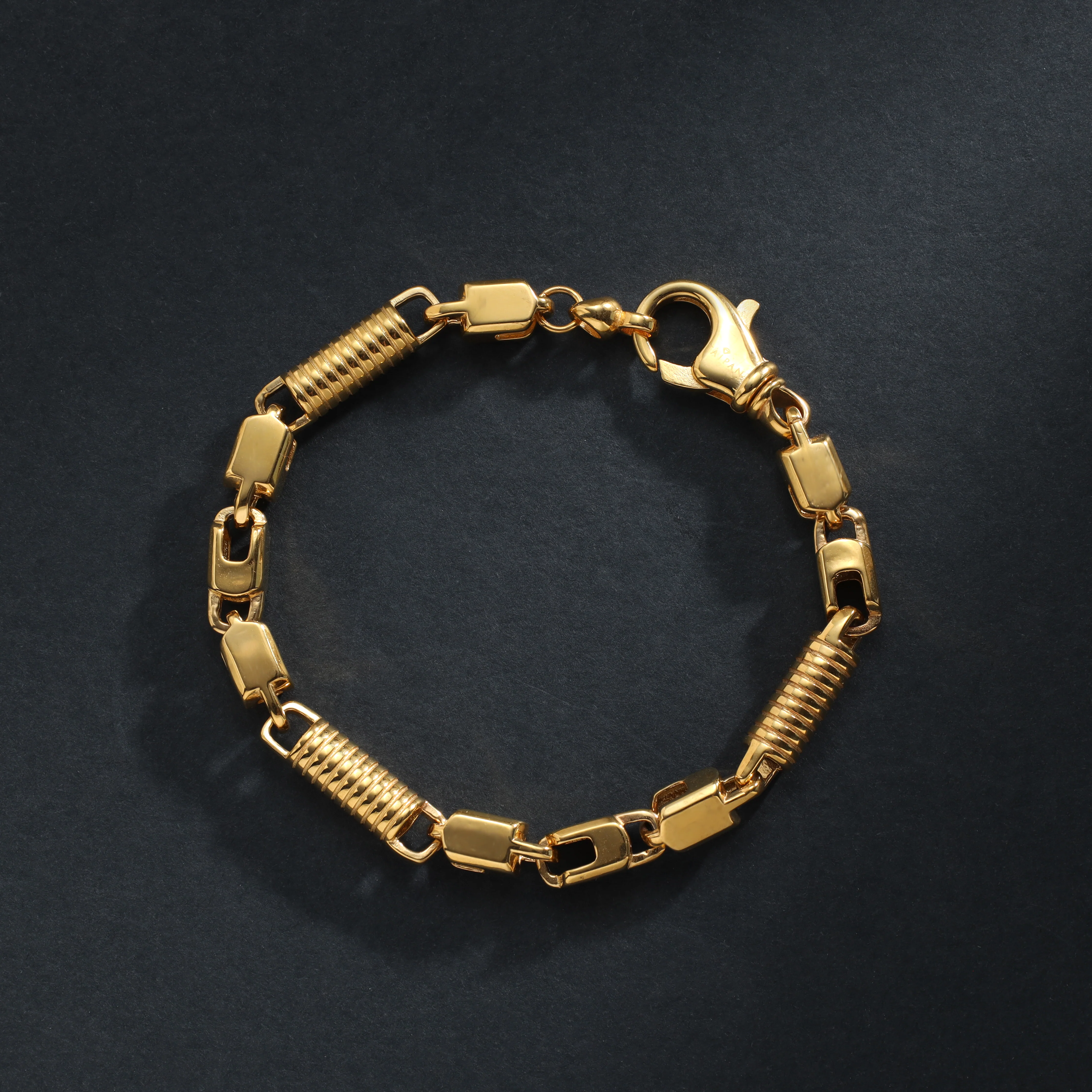 Montecarlo Kette Armband 6mm breit aus Edelstahl - Vergoldet - Image 8
