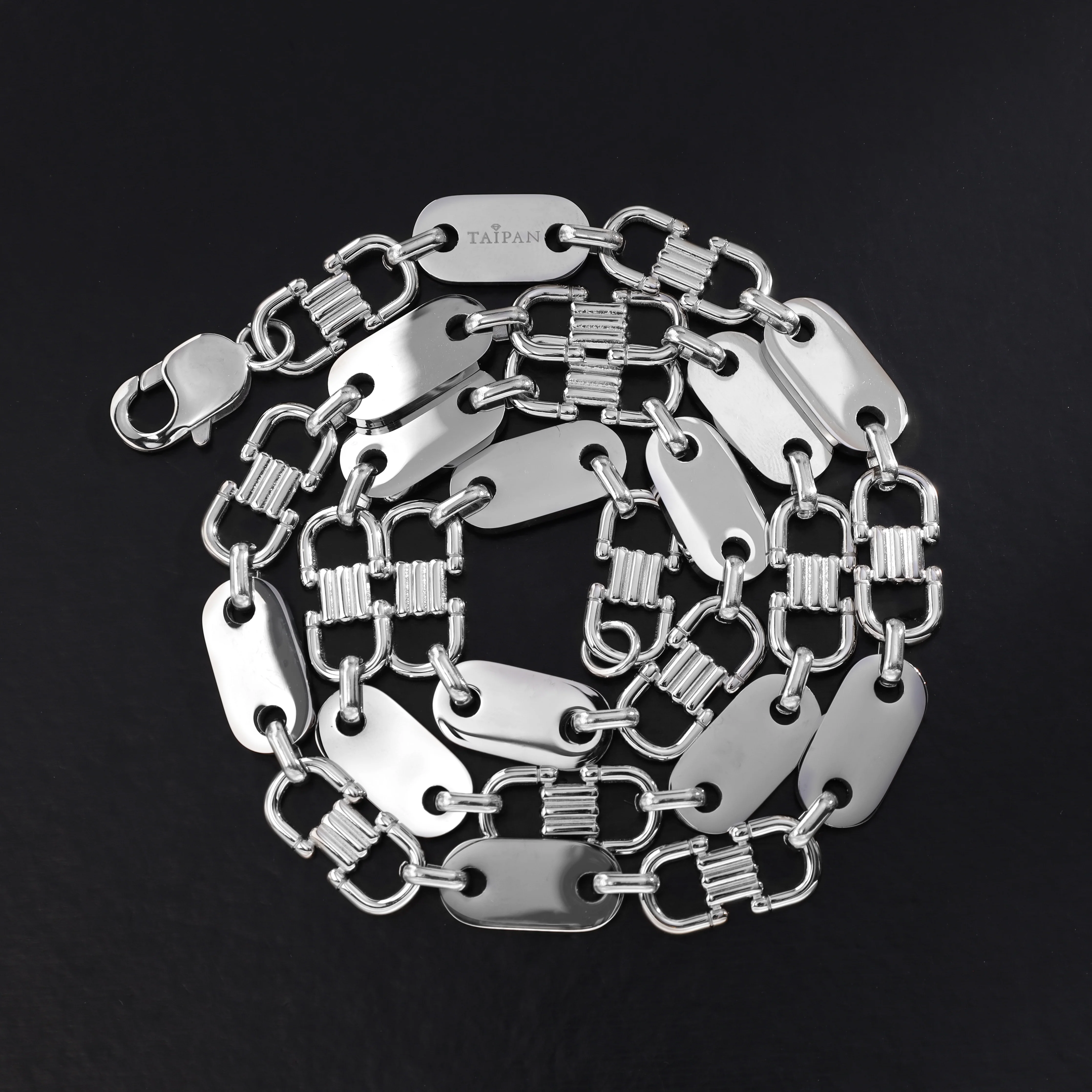 Plattenkette 10mm breite Steigbügelkette aus Edelstahl - Image 4