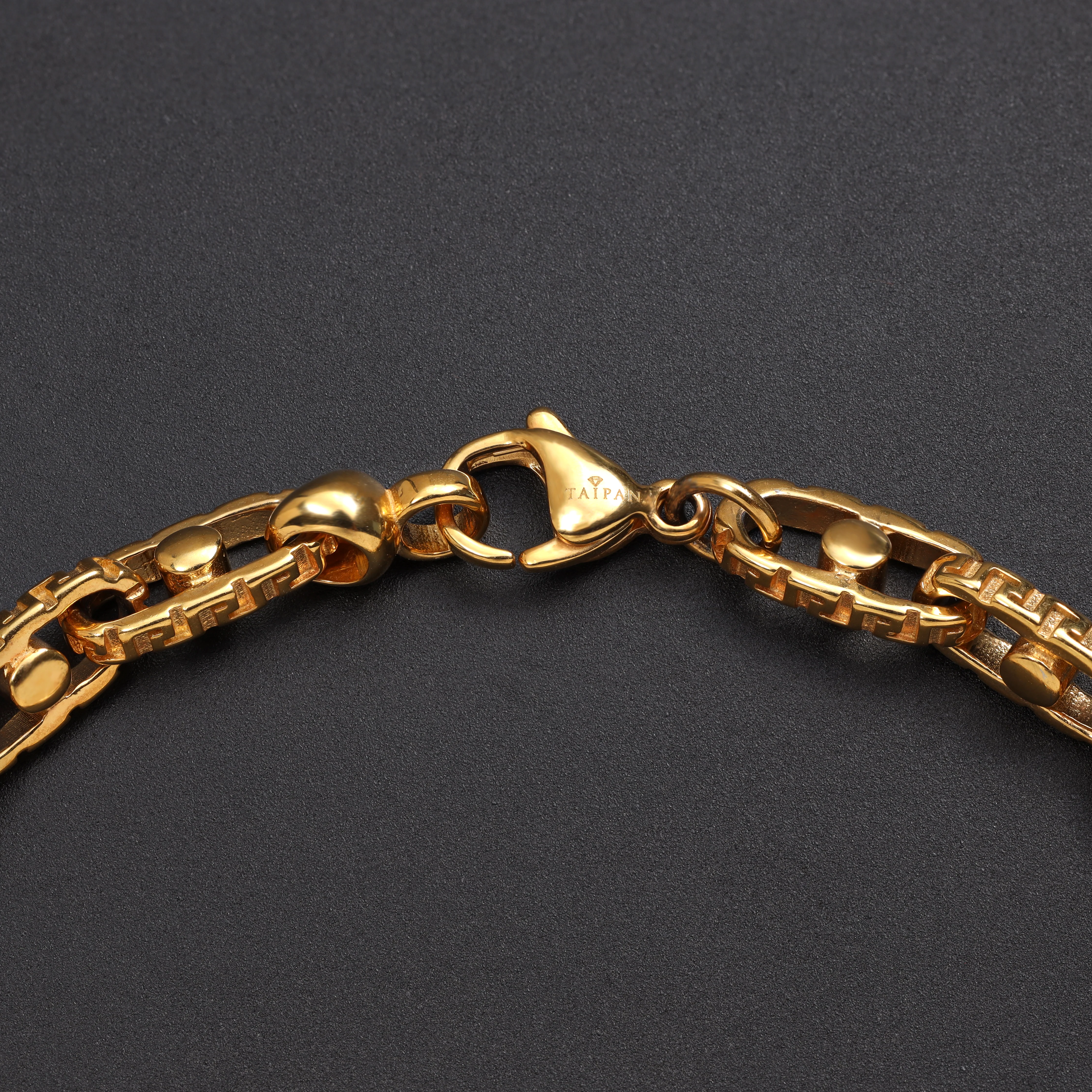Santorini Armband 6mm breit 19/21cm lang aus Edelstahl - Vergoldet - Image 8