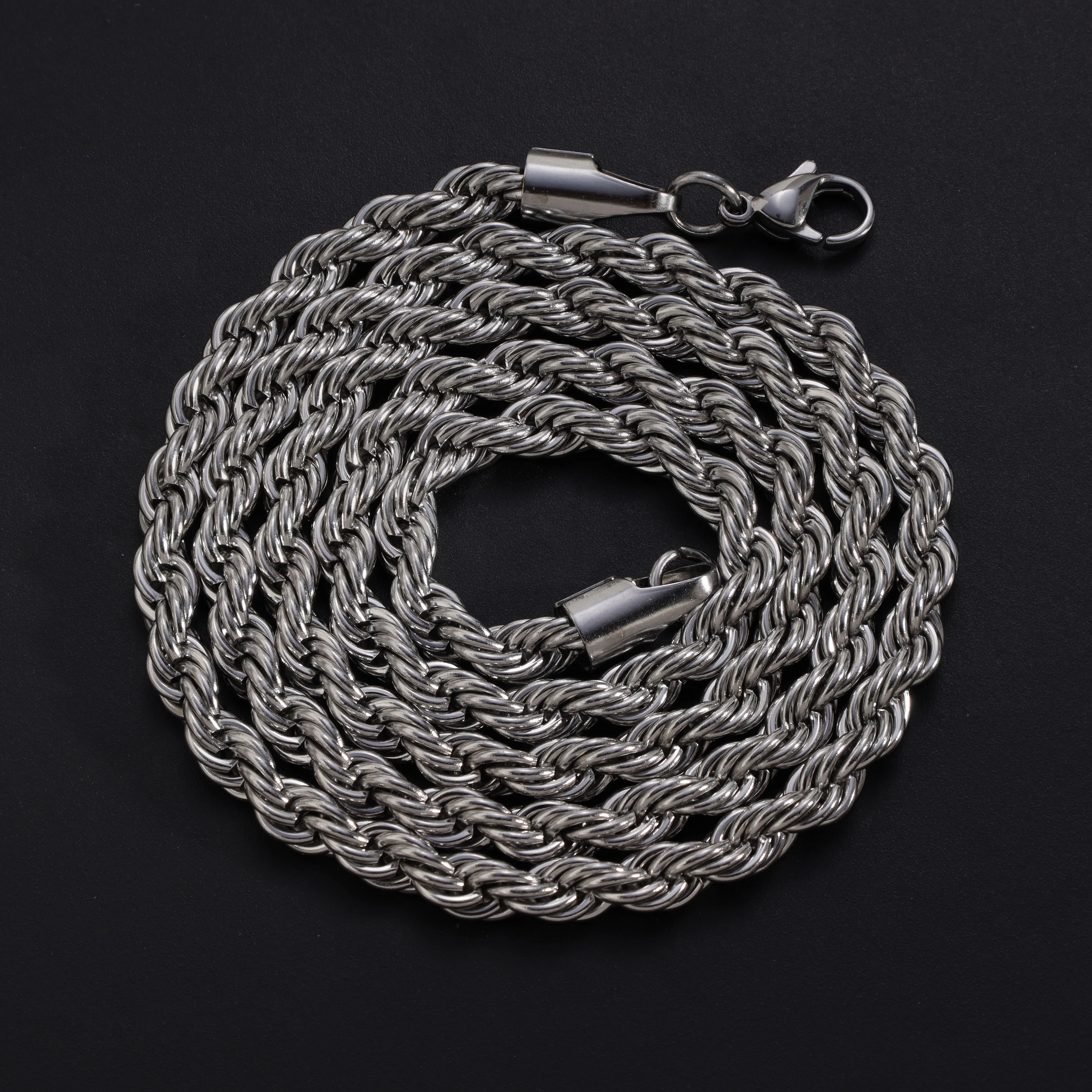 Set - Kette + Armband 5mm Kordelkette Rope Chain aus Edelstahl - Image 7