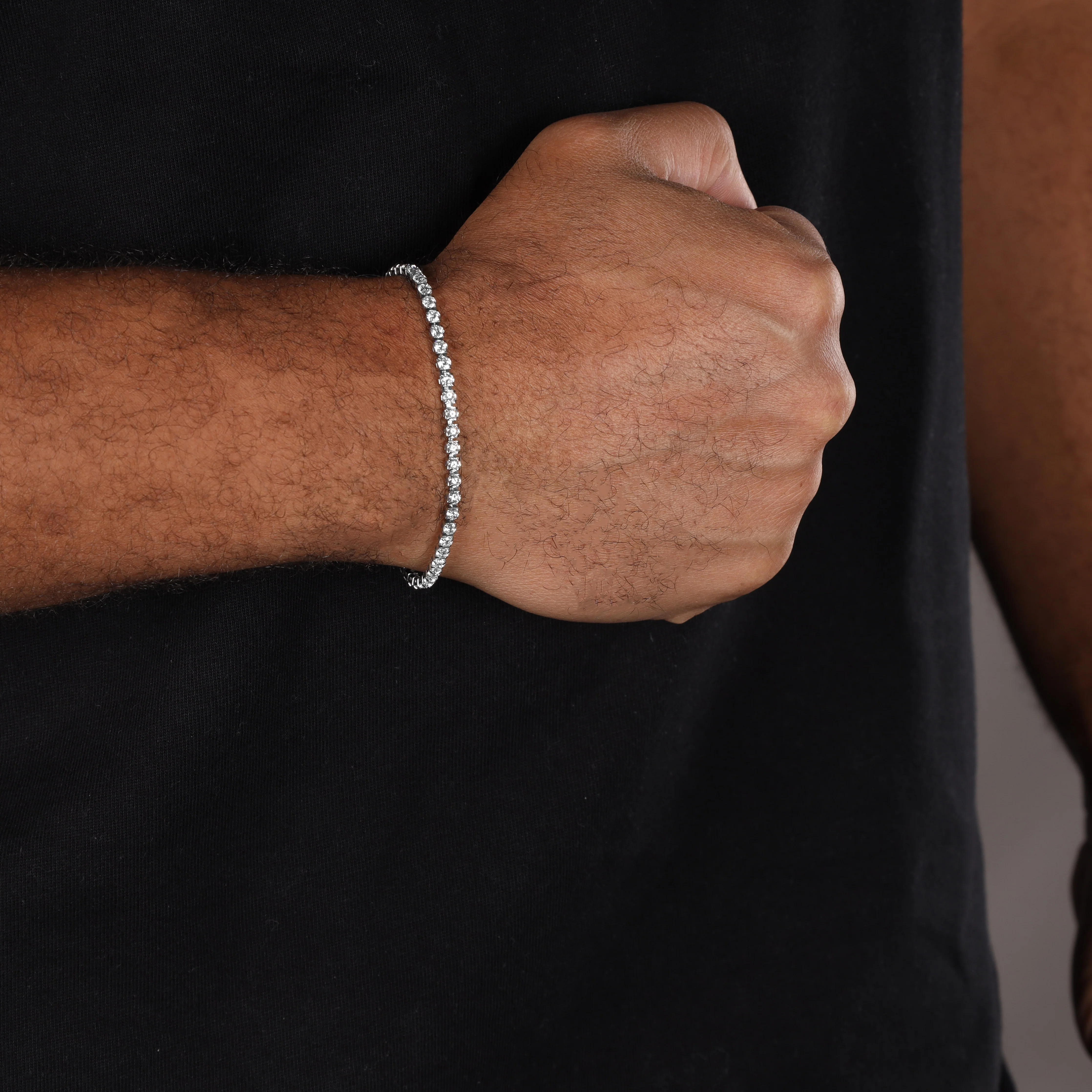 Tennis Chain Armband 3mm breit aus Edelstahl VVS - Image 2