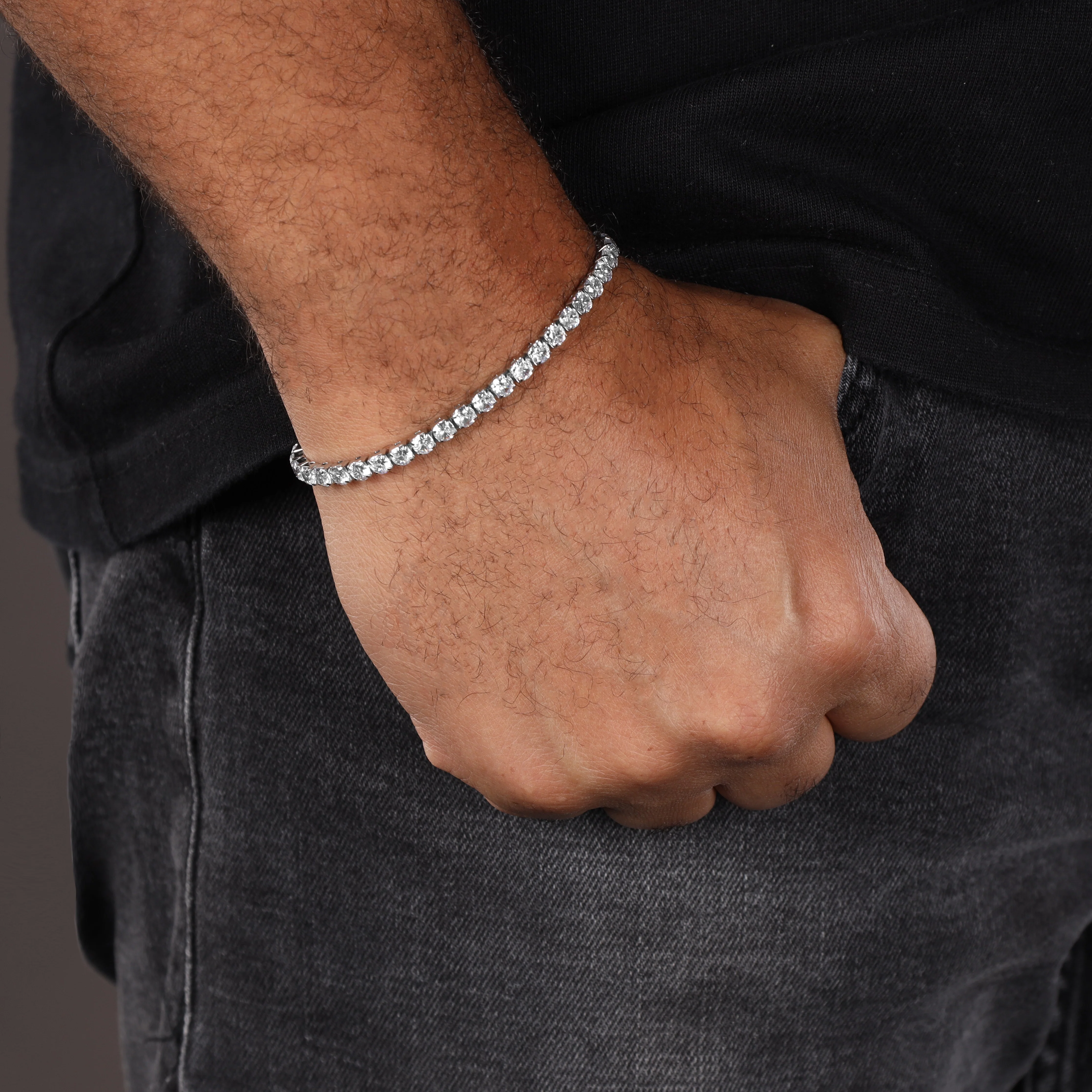 Tennis Chain Armband 4mm breit aus Edelstahl VVS - Image 5