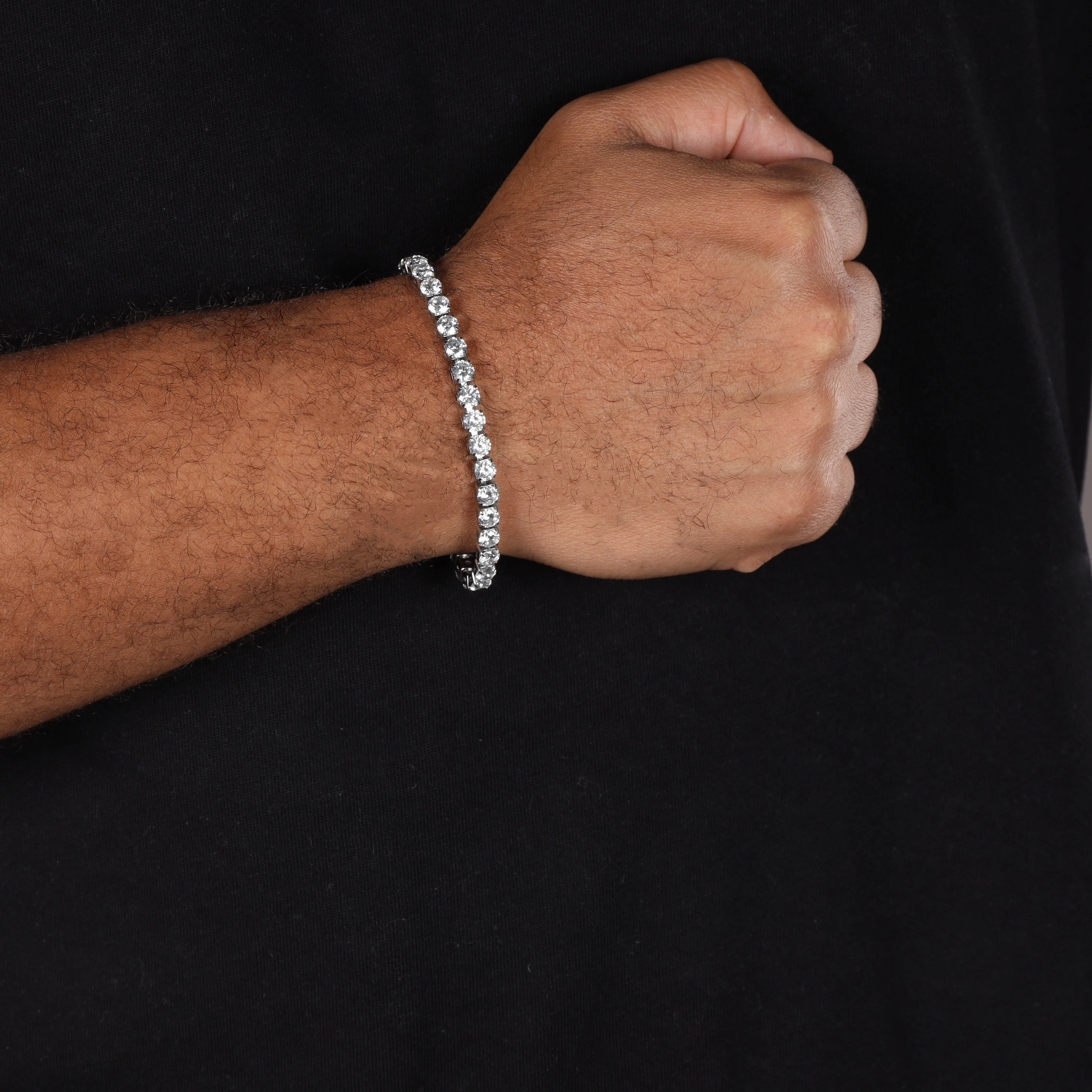 Tennis Chain Armband 5mm breit aus Edelstahl VVS - Image 3